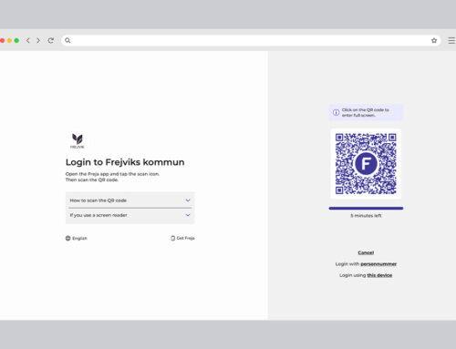 New look on login page for Freja at some e-services